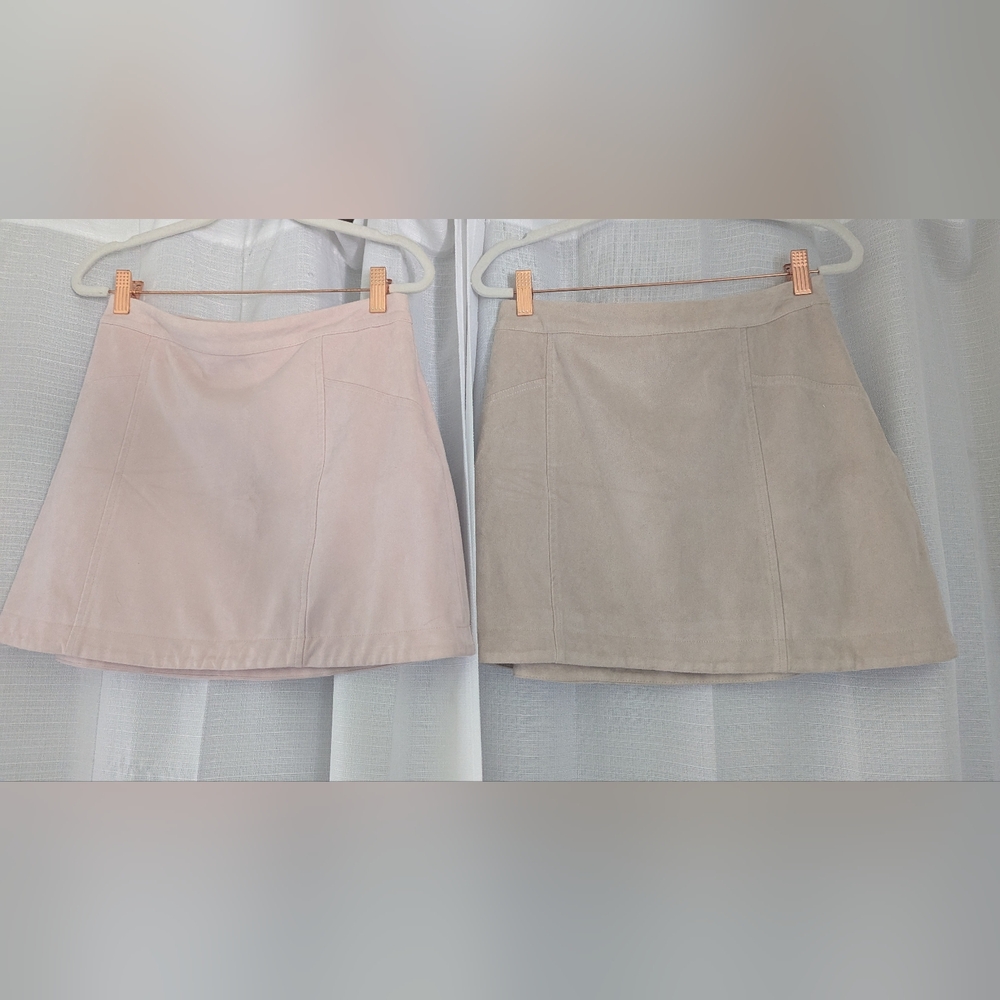 Abercrombie & Fitch Suede Skirt Pink Cream Small Bundle